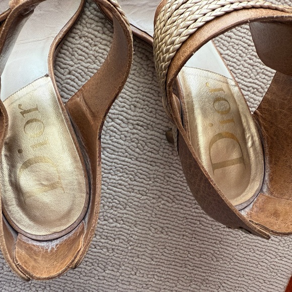 Authentic DIOR Camel Brown Leather High Heels Sandals ,size 37.5 - Picture 13 of 13